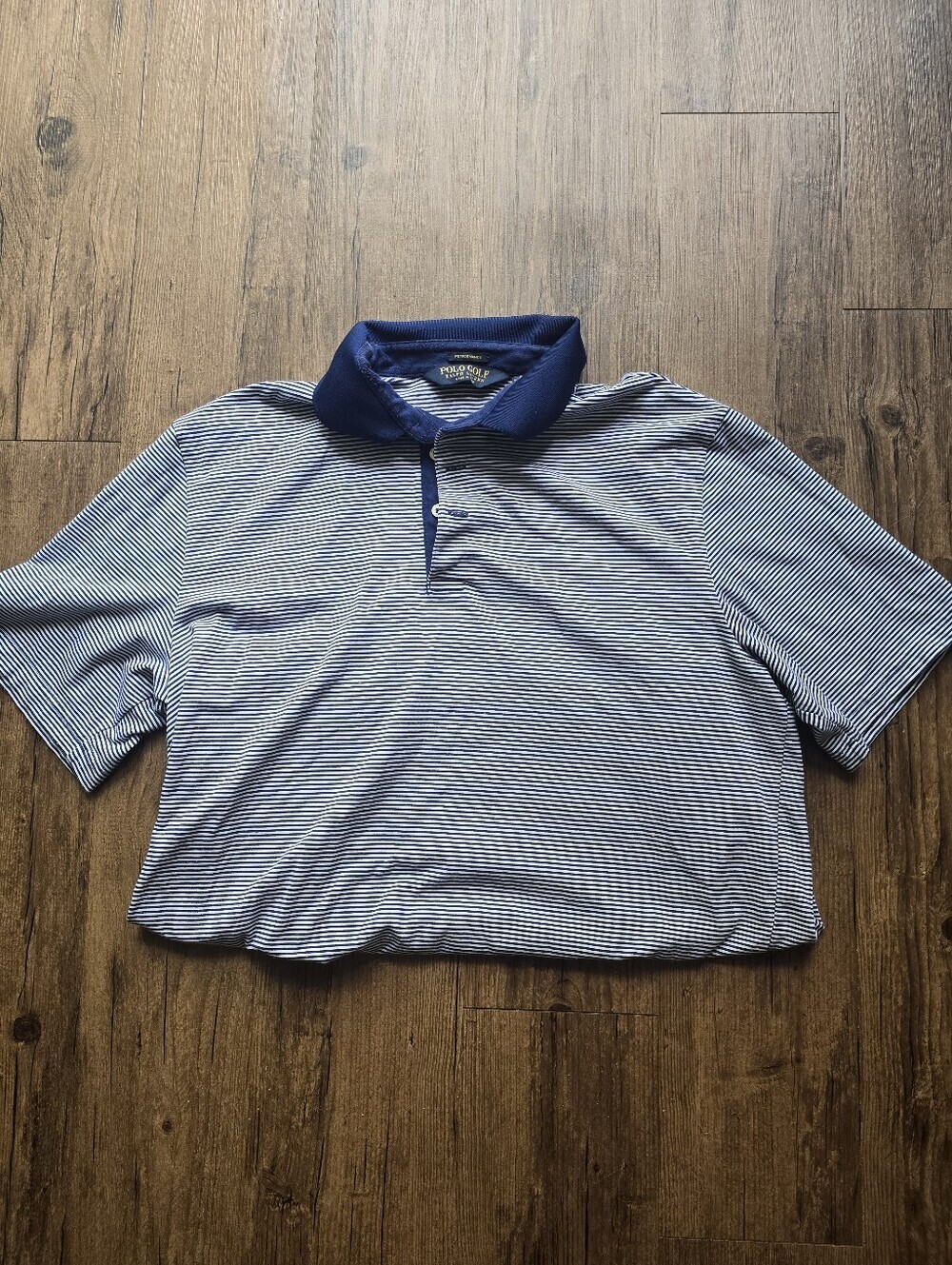 Polo Ralph Lauren Navy & White Striped Performance Golf Polo